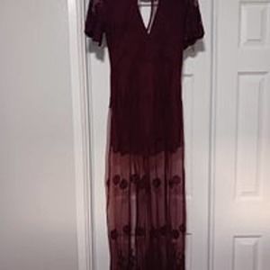 Lush maxi lace choker dress